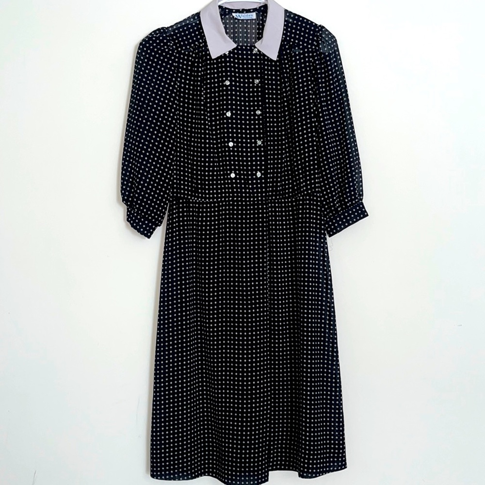 Vintage Walden dress Black and white dot